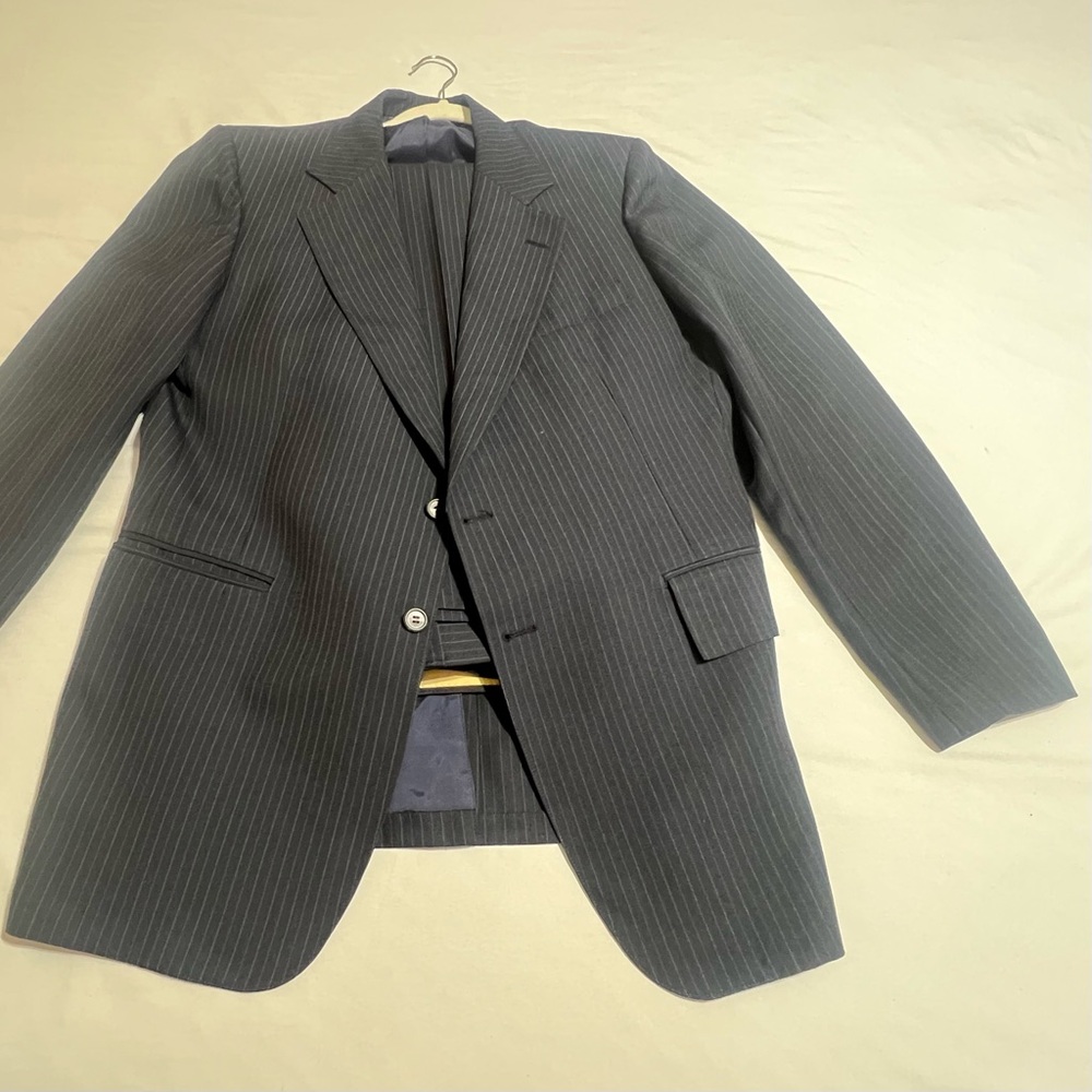 Classic Navy w Gray Pinstripe Men's Suit